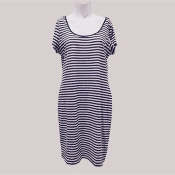H&M Basic Striped Ballerina front Casual T-Shirt Dress (L tag- M/L actual fit) - Picture 6 of 12